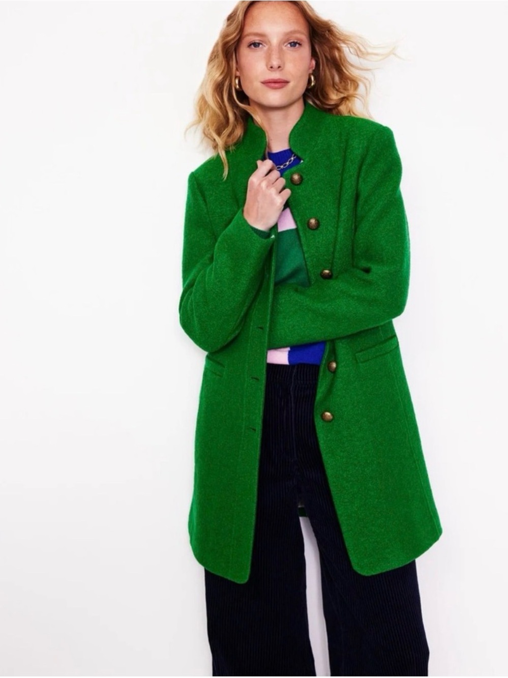 Boden Green Women's Tailored Wool-Blend Coat